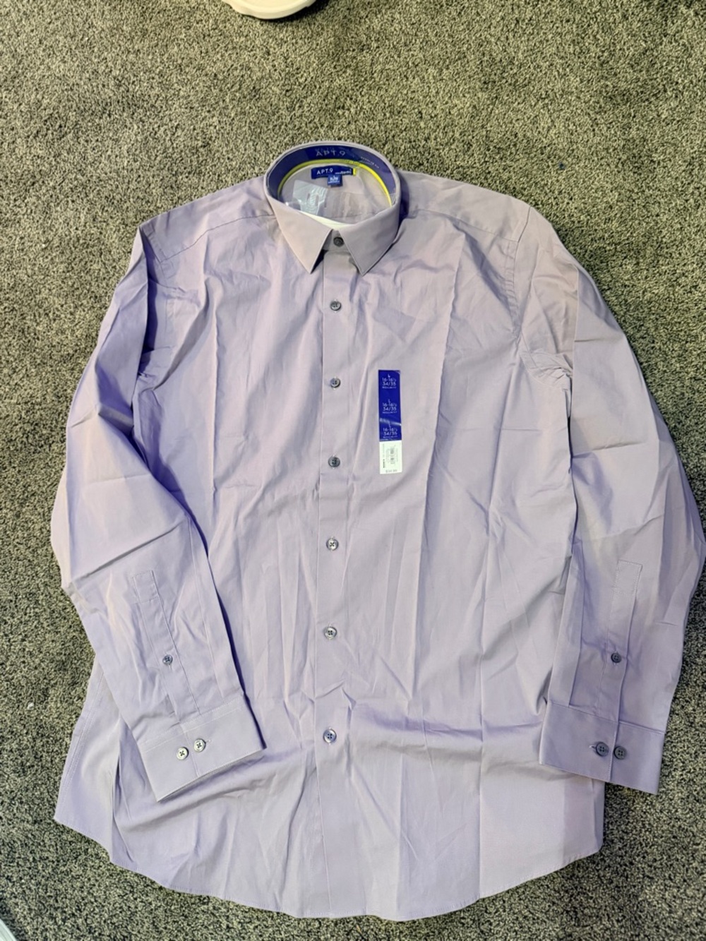 Apt. 9 Men's Lavender Button-Up Long Sleeve Dress Shirt